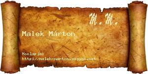 Malek Márton névjegykártya